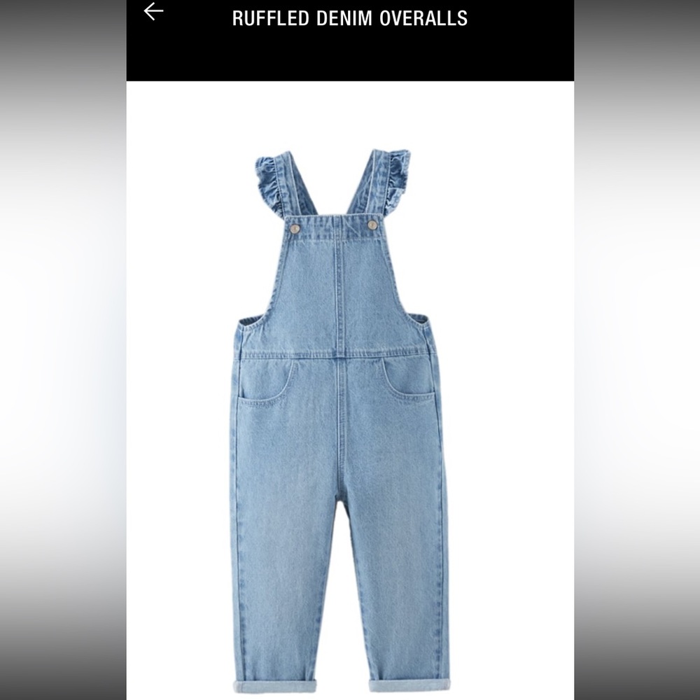 Zara Kids Ruffled Denim Overalls